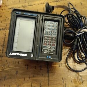 Lowrance LCG Recorder X-5 Fish Finder Marine Depth Sounder Black Unit w/Cord a4